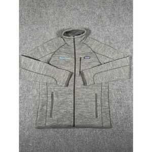 Patagonia Jacket Mens Medium‎ Gray Fleece Better Sweater Full Zip Logo EUC